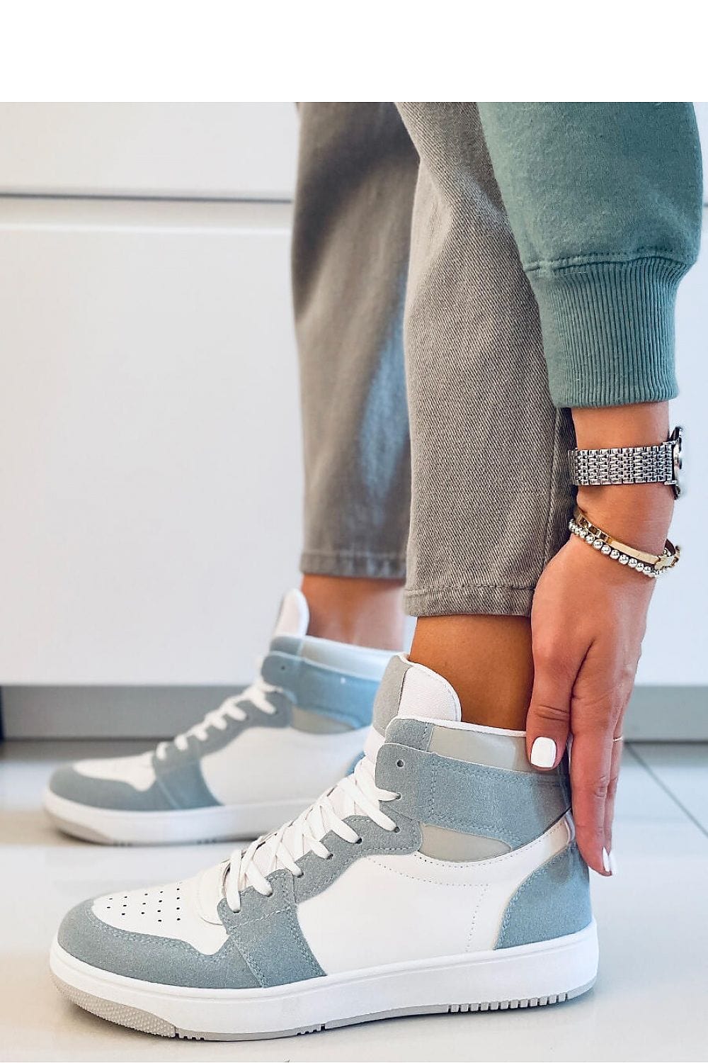 Sneakers Inello Eco Leather Ankle - ShalayeFashion