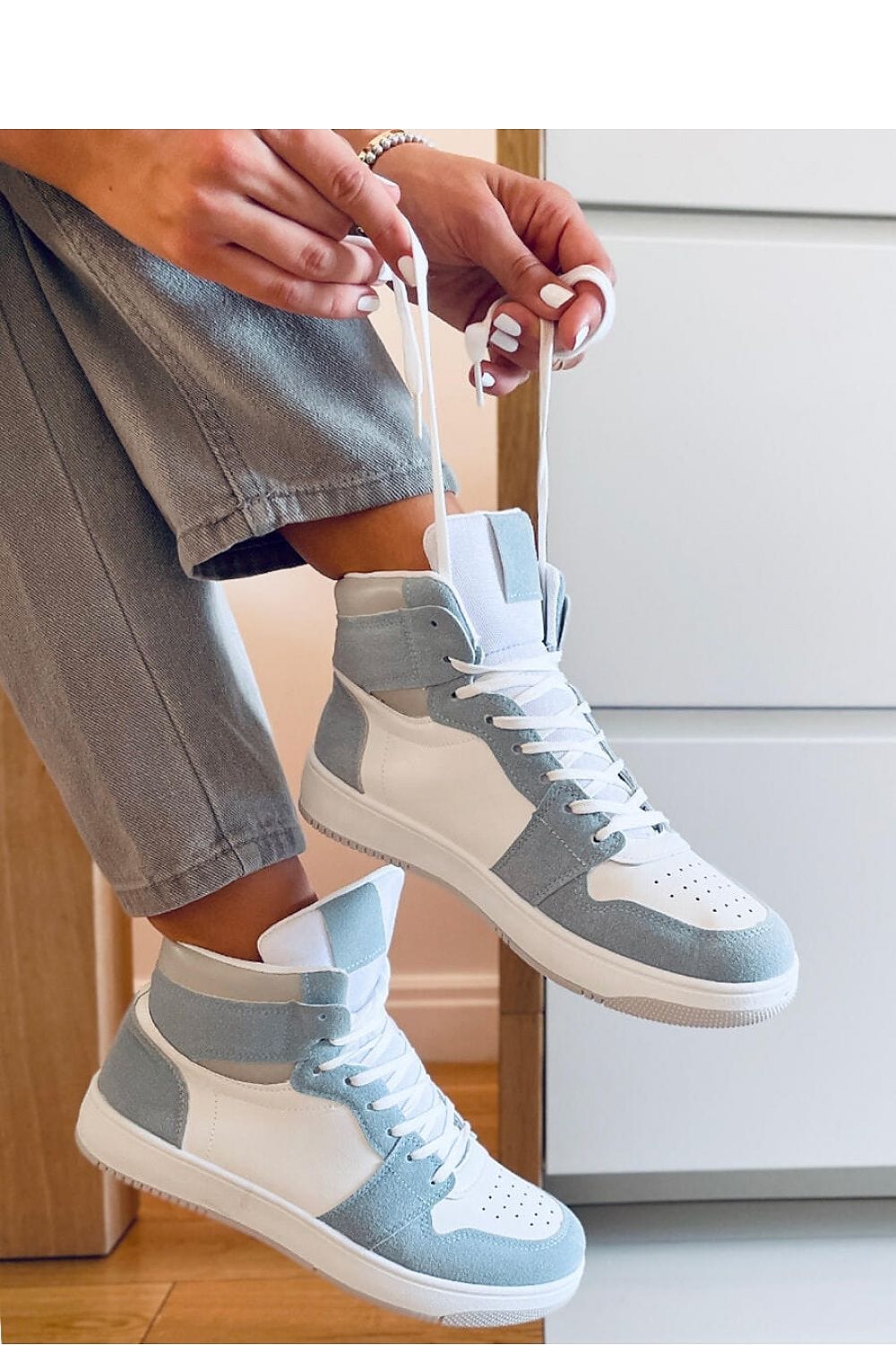 Sneakers Inello Eco Leather Ankle - ShalayeFashion