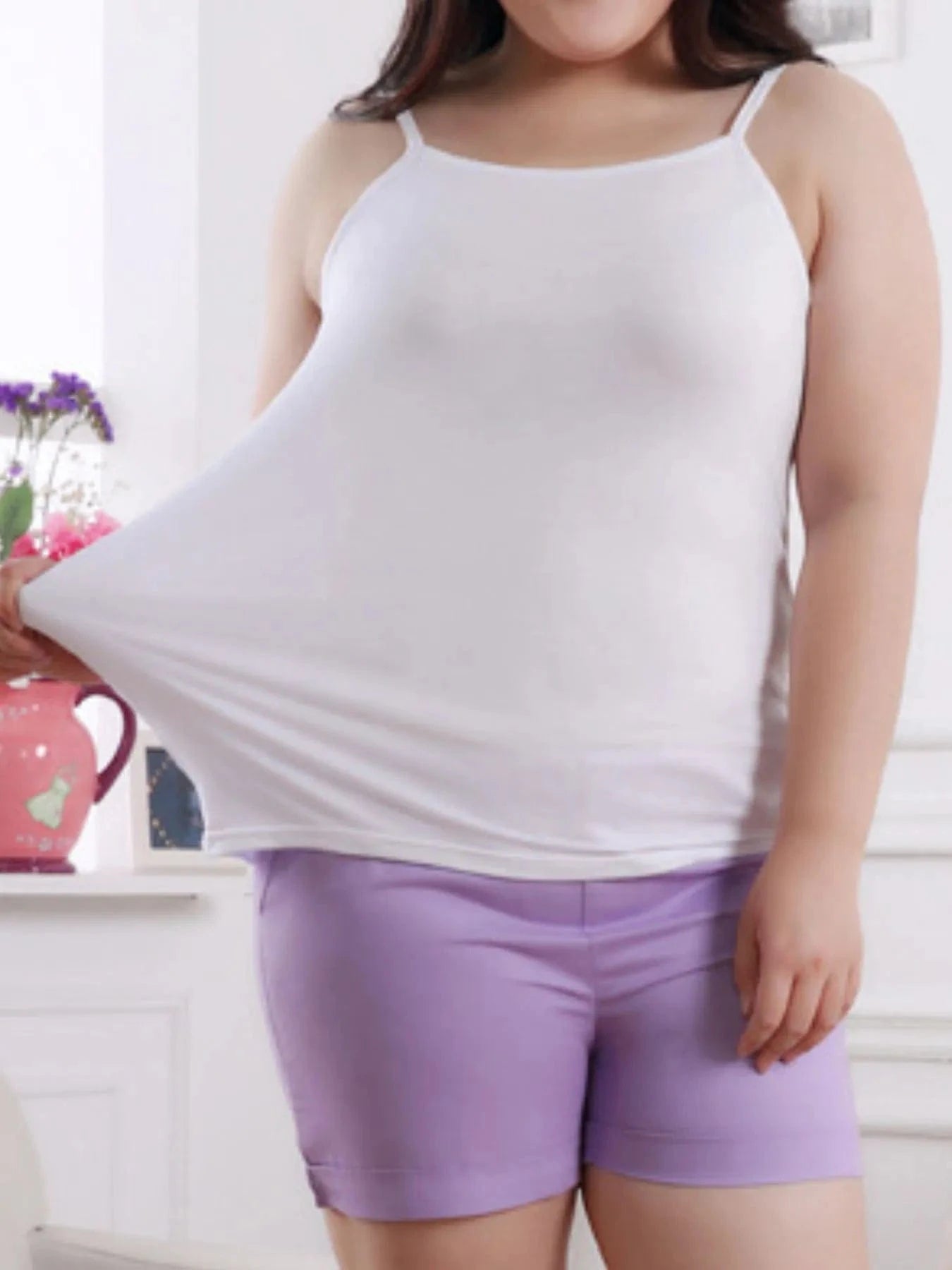 Solid Color Scoop Neck Tank Top - ShalayeFashion