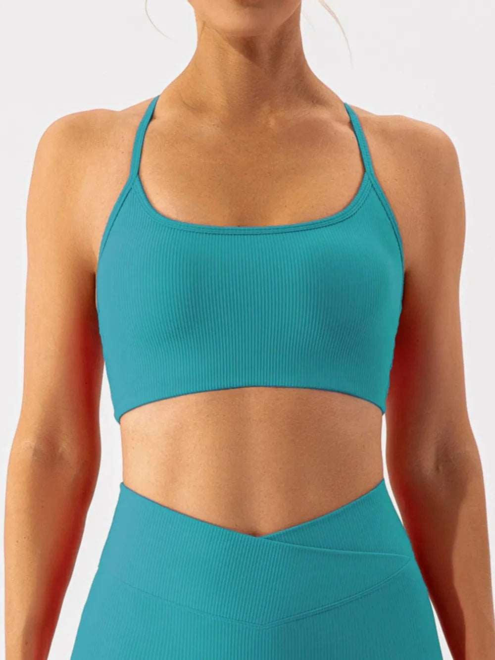 Spaghetti Strap Active Bra - ShalayeFashion