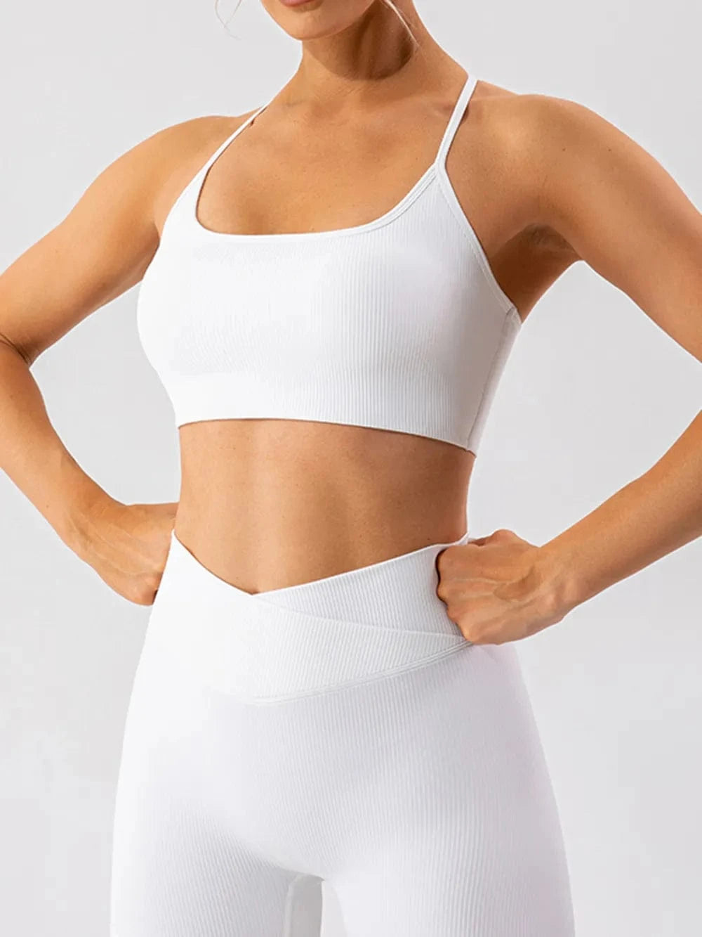 Spaghetti Strap Active Bra - ShalayeFashion