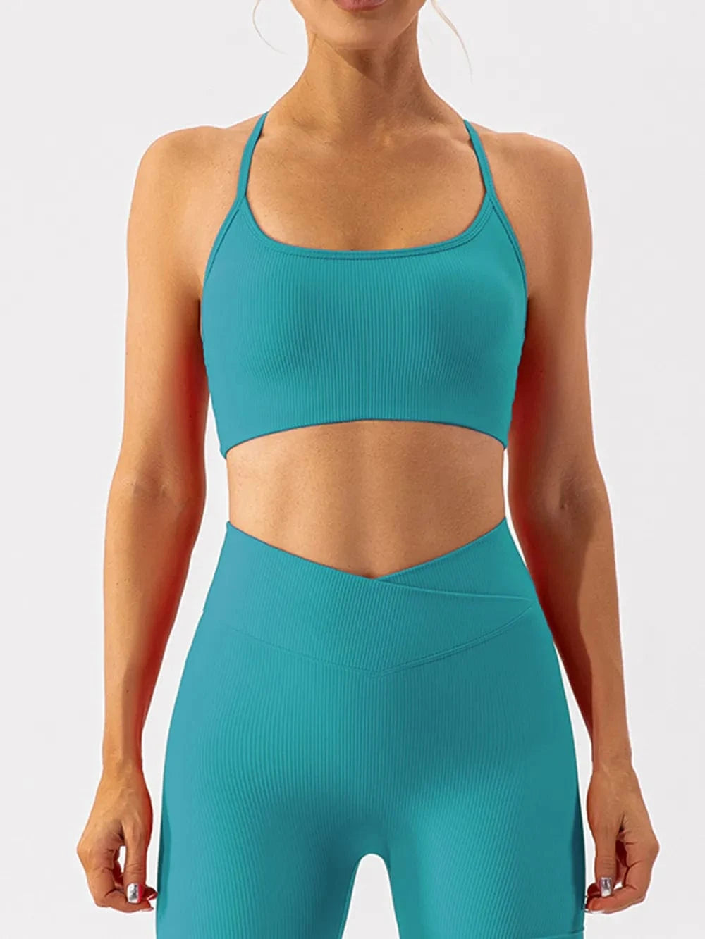 Spaghetti Strap Active Bra - ShalayeFashion