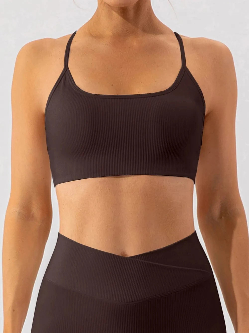 Spaghetti Strap Active Bra - ShalayeFashion