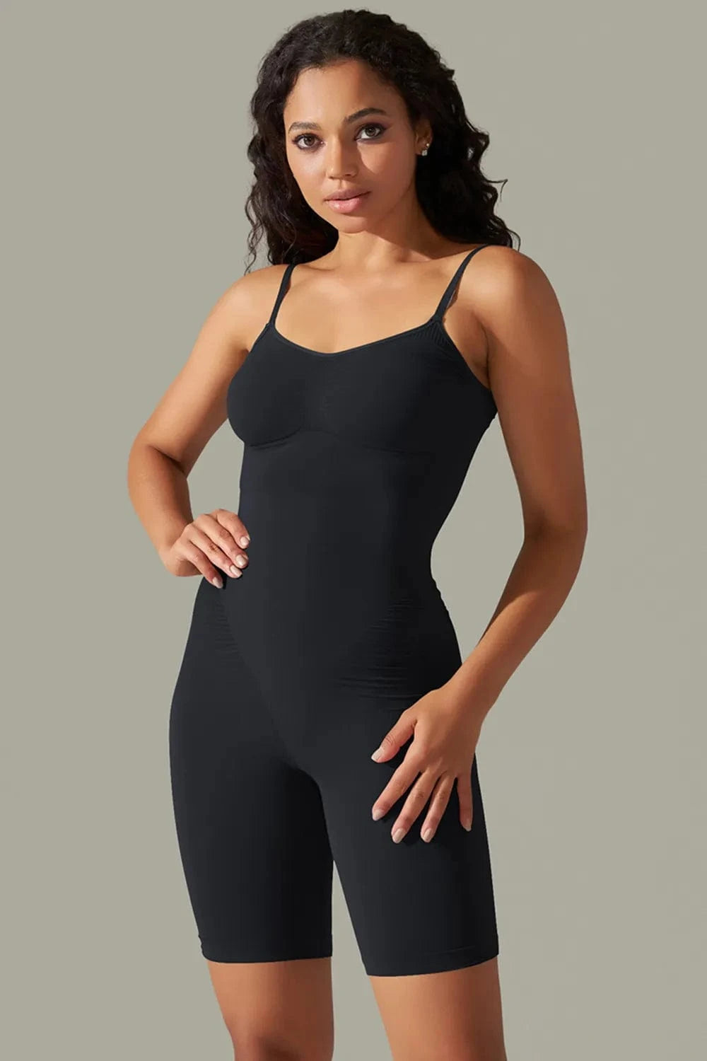 Spaghetti Strap Active Romper - ShalayeFashion