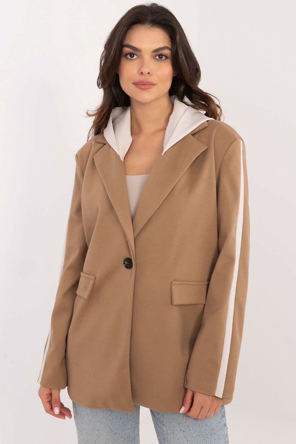 Sports Jacket Hood Detachable Contrasting - ShalayeFashion