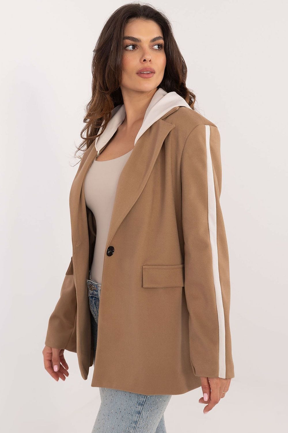 Sports Jacket Hood Detachable Contrasting - ShalayeFashion