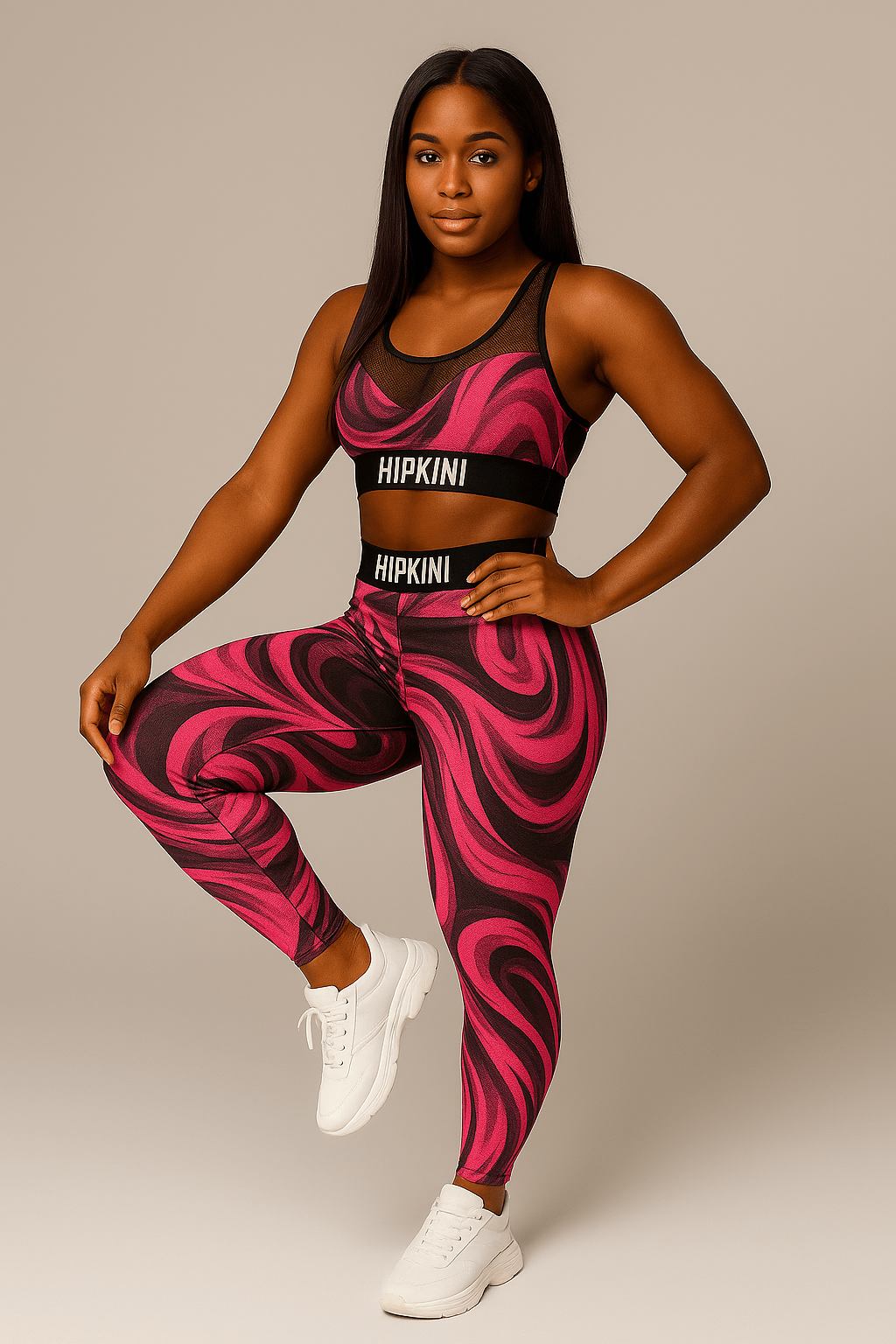 Sports Trouser Set Women Mesh Print - ShalayeFashion