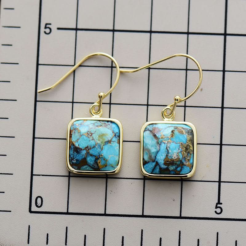 Square Copper Drop Earrings - ShalayeFashion