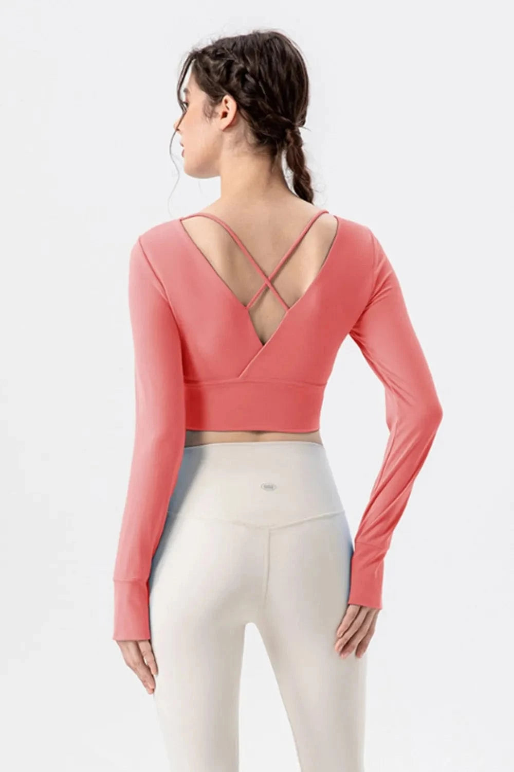 Square Neck Crisscross Active T-Shirt - ShalayeFashion