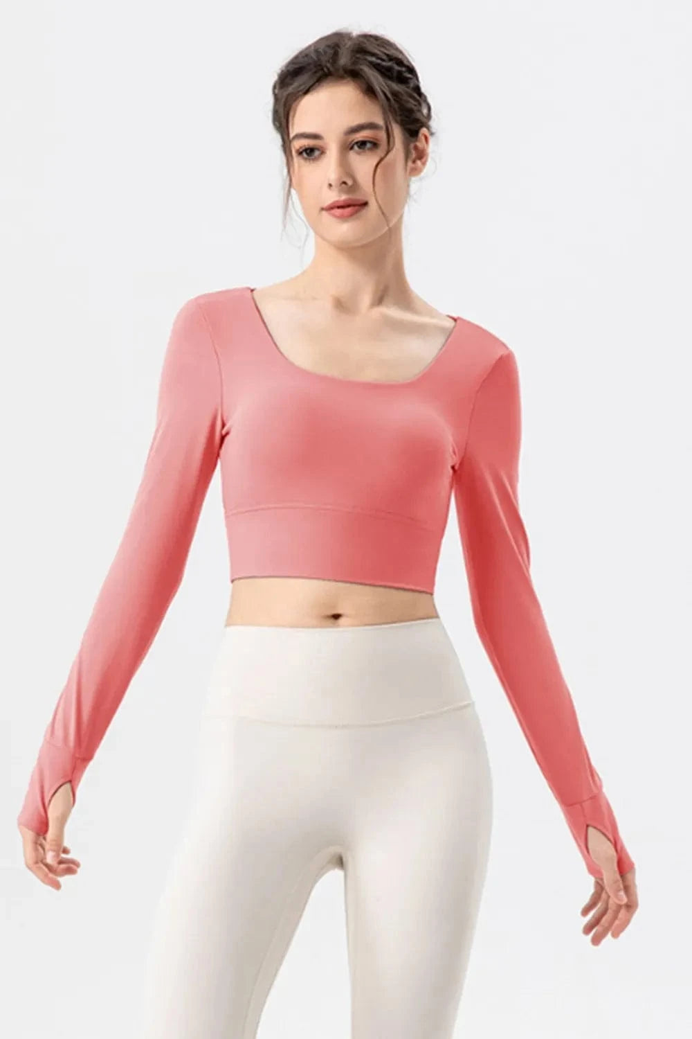 Square Neck Crisscross Active T-Shirt - ShalayeFashion