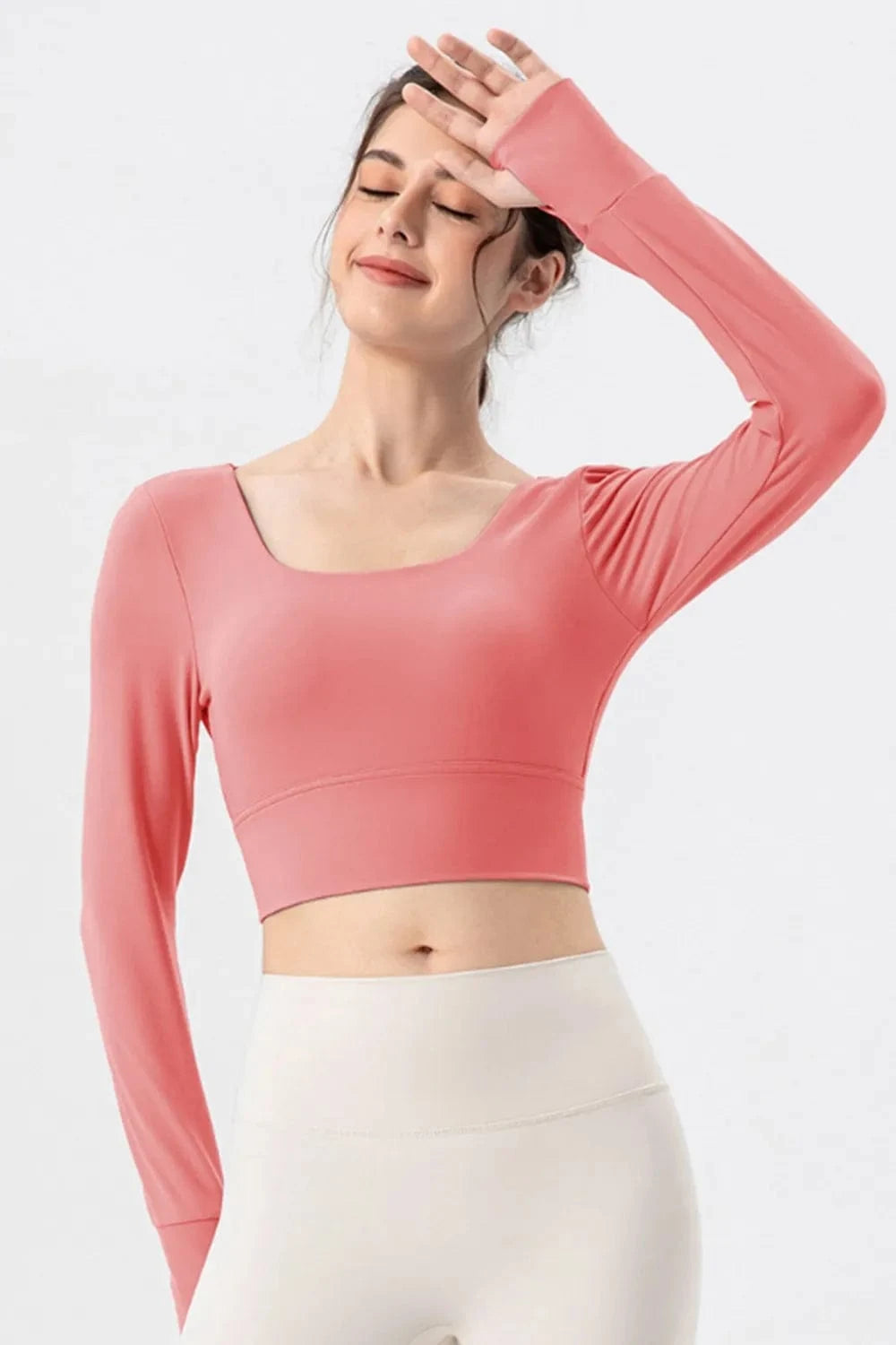 Square Neck Crisscross Active T-Shirt - ShalayeFashion