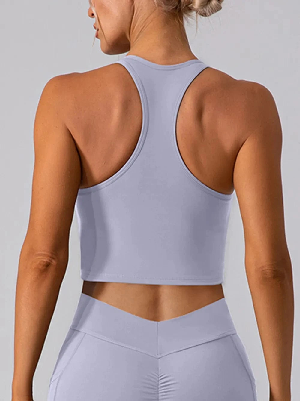 Square Neck Racerback Cropped Tank - ShalayeFashion