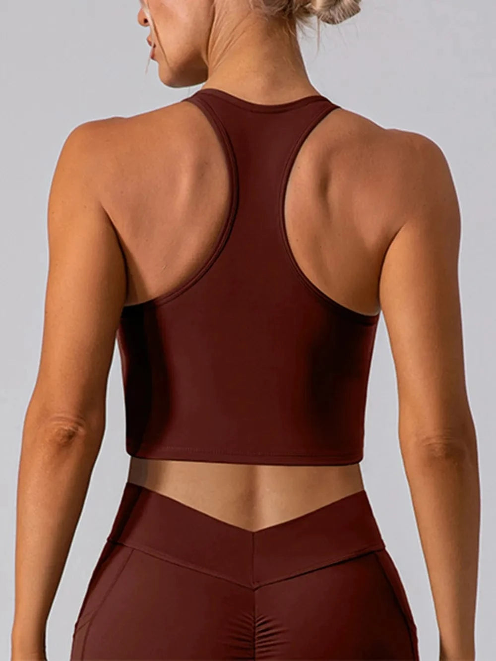 Square Neck Racerback Cropped Tank - ShalayeFashion