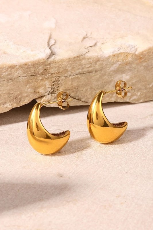 Stainless Steel C - Hoop Earrings - ShalayeFashion