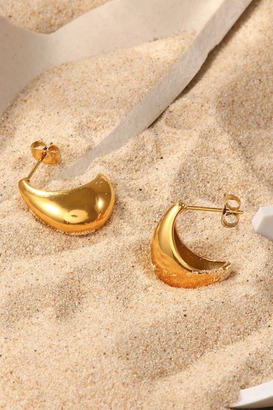 Stainless Steel C - Hoop Earrings - ShalayeFashion