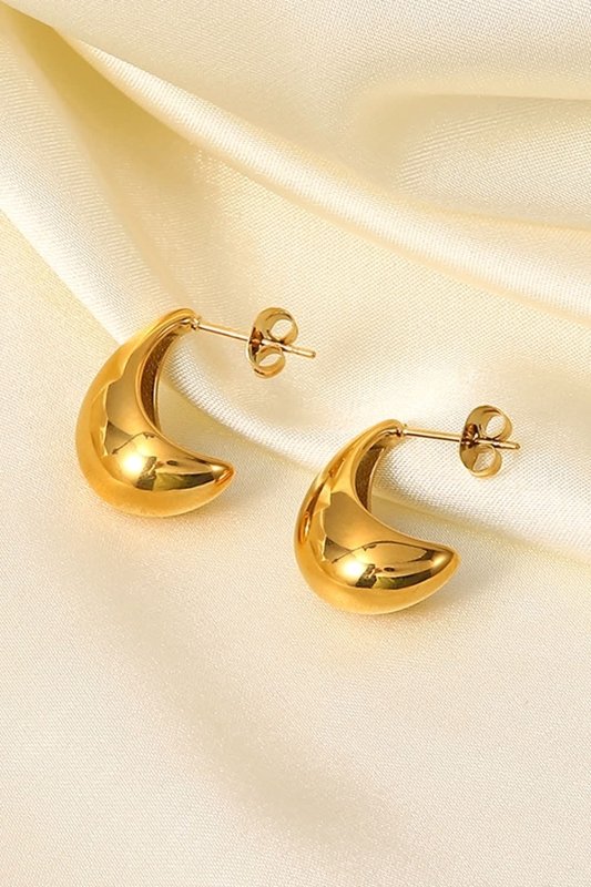 Stainless Steel C - Hoop Earrings - ShalayeFashion