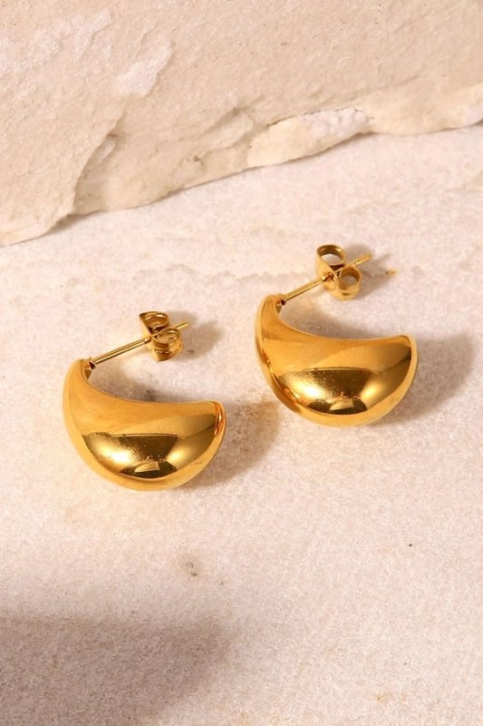 Stainless Steel C - Hoop Earrings - ShalayeFashion