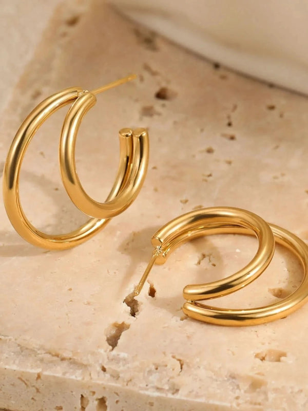 Stainless Steel Hoop Earrings - ShalayeFashion
