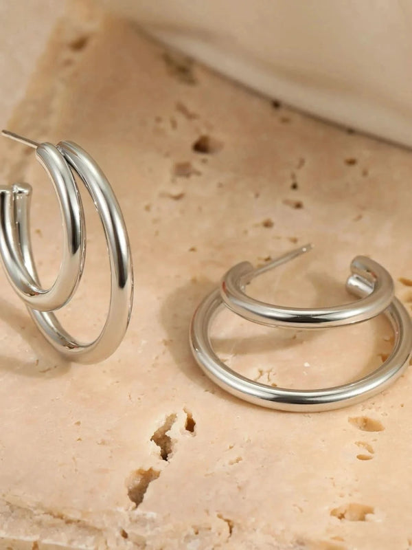 Stainless Steel Hoop Earrings - ShalayeFashion