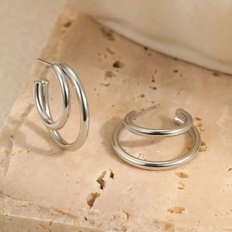 Stainless Steel Hoop Earrings - ShalayeFashion