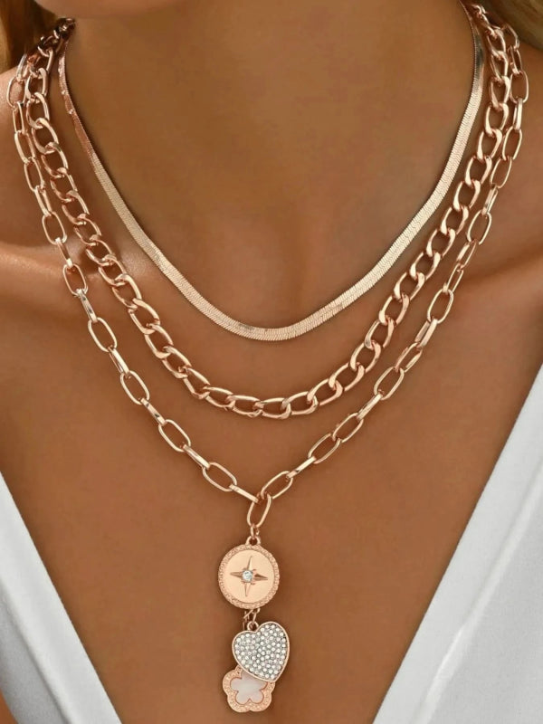 Stainless Steel Layered Necklace - ShalayeFashion