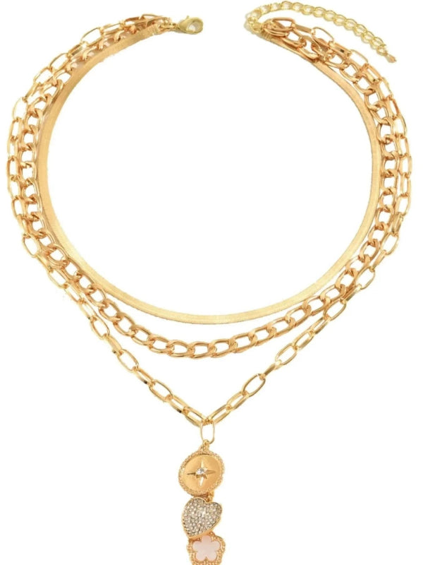 Stainless Steel Layered Necklace - ShalayeFashion