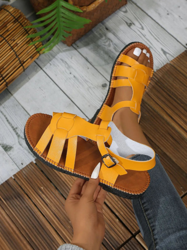 Strappy Flat Sandals - ShalayeFashion