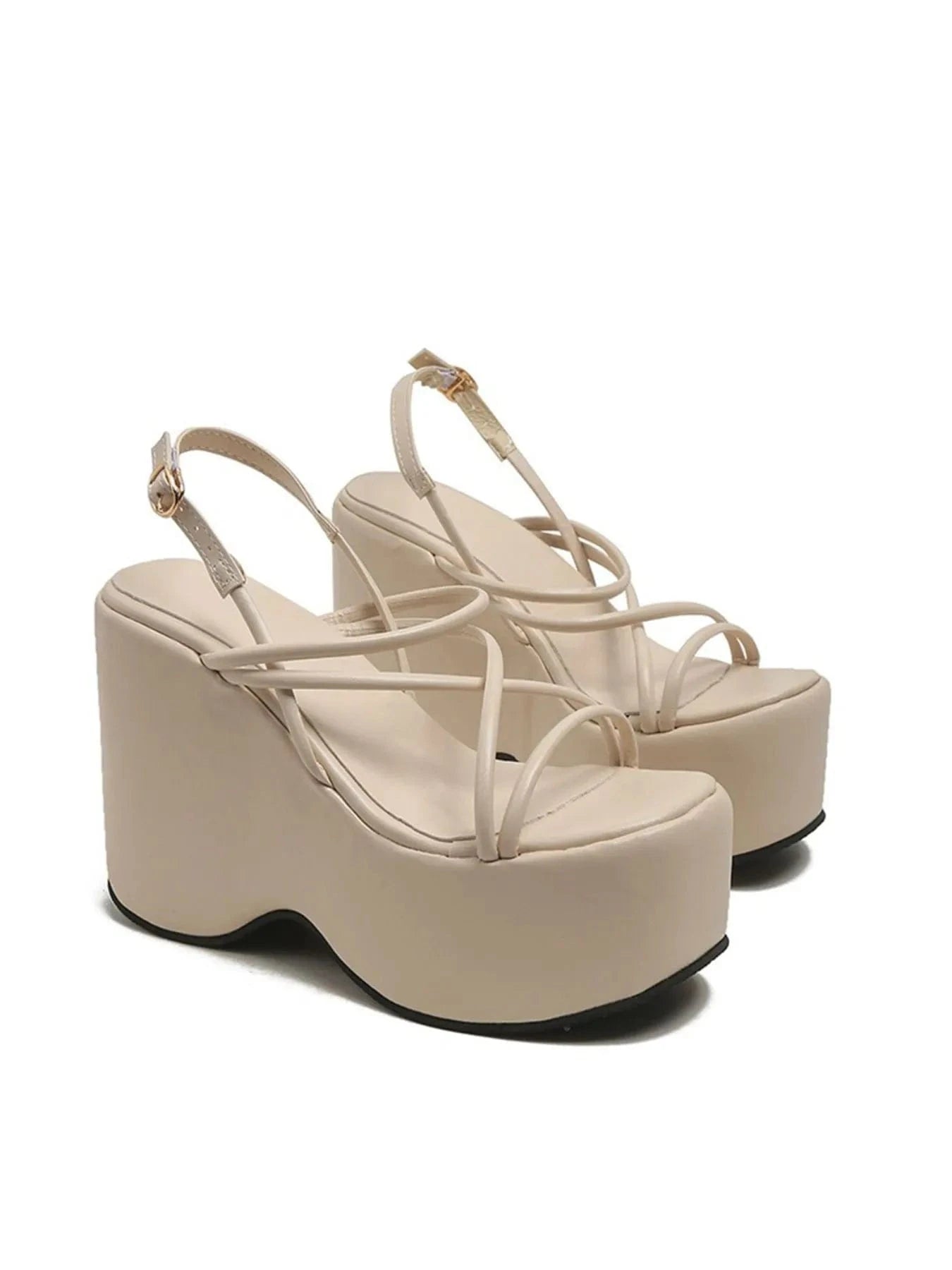 Strappy Platform Wedge Sandals - ShalayeFashion