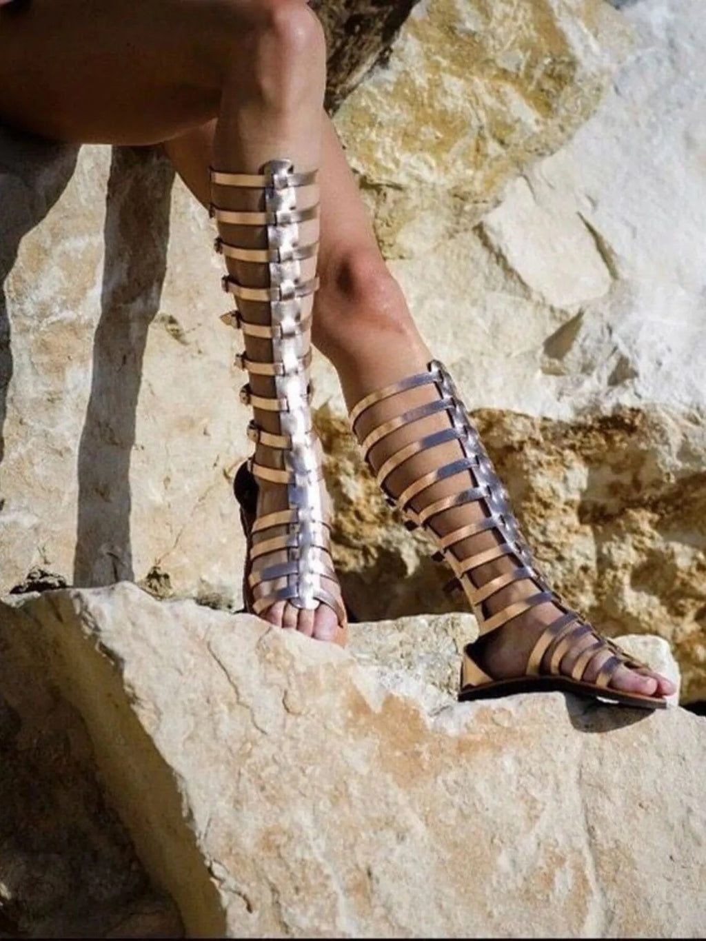 Strappy Sandals with Multiple Buckles - ShalayeFashion