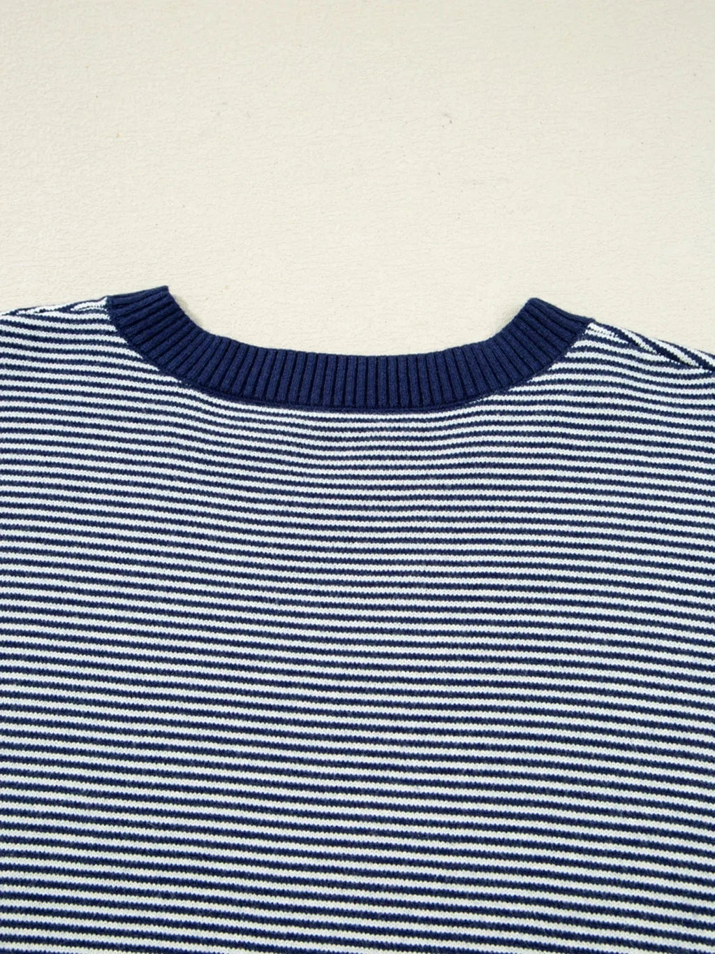 Stripe Dolman Oversize Tunic Sweater - ShalayeFashion