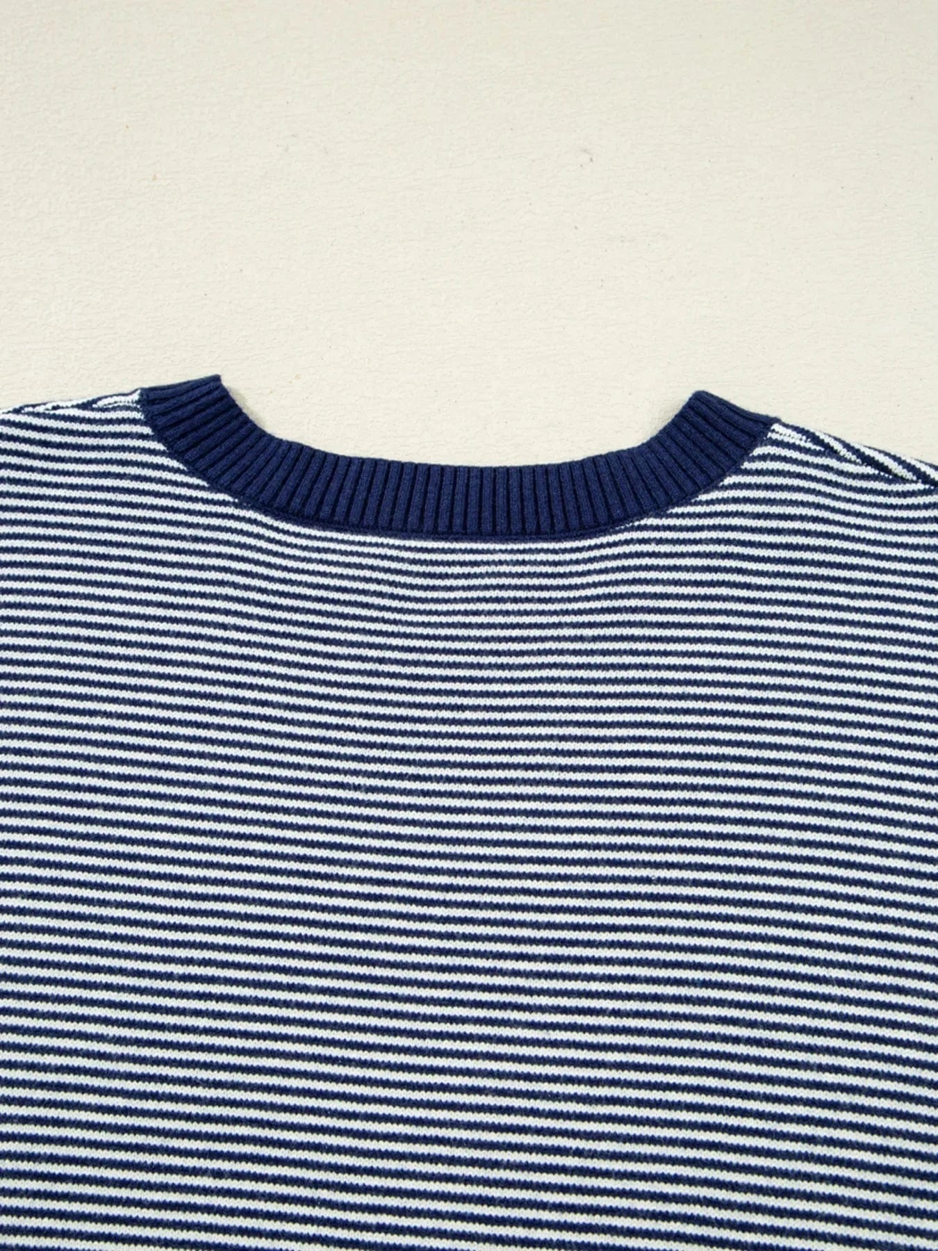 Stripe Dolman Oversize Tunic Sweater - ShalayeFashion