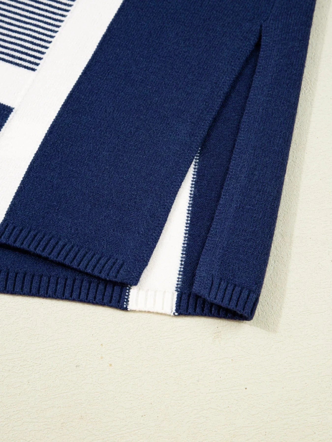 Stripe Dolman Oversize Tunic Sweater - ShalayeFashion
