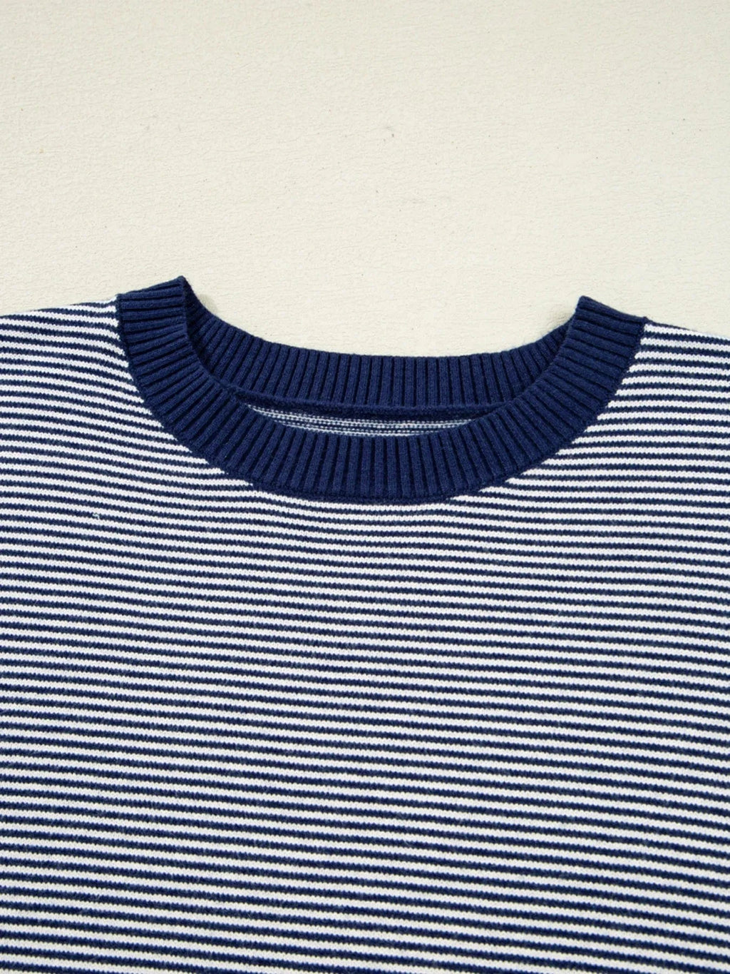 Stripe Dolman Oversize Tunic Sweater - ShalayeFashion