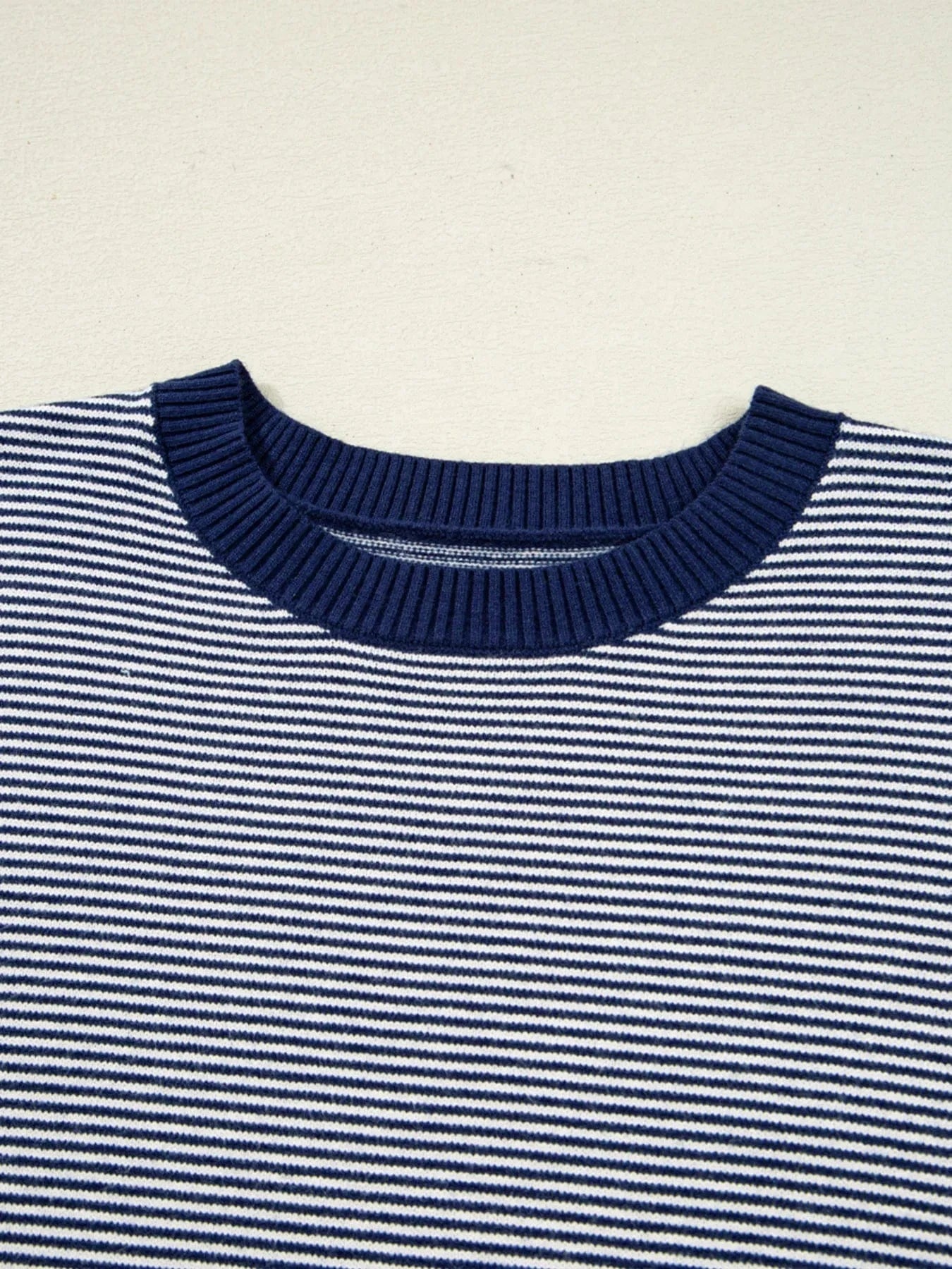 Stripe Dolman Oversize Tunic Sweater - ShalayeFashion