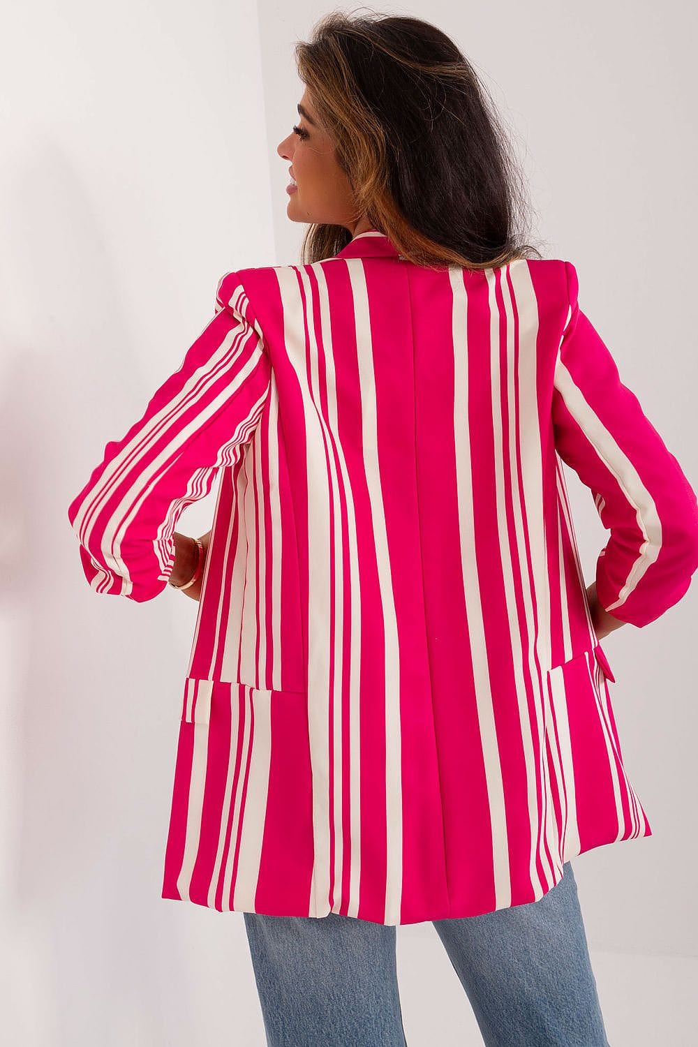 Striped Casual Blazer No Fastening - ShalayeFashion