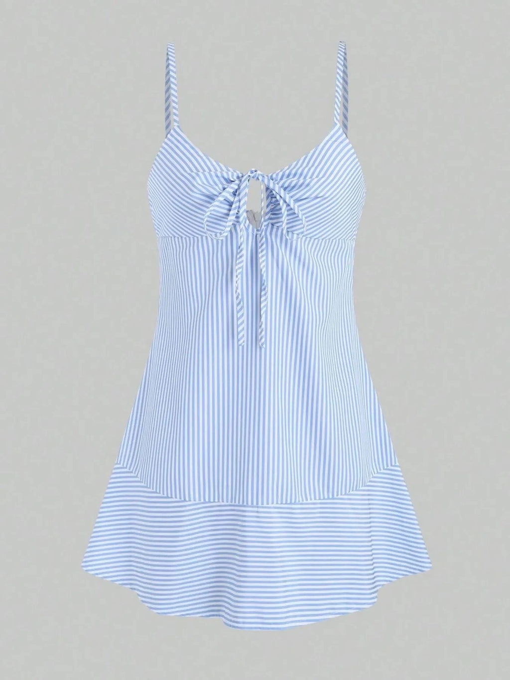 Striped Tie Front Cami Dress - ShalayeFashion
