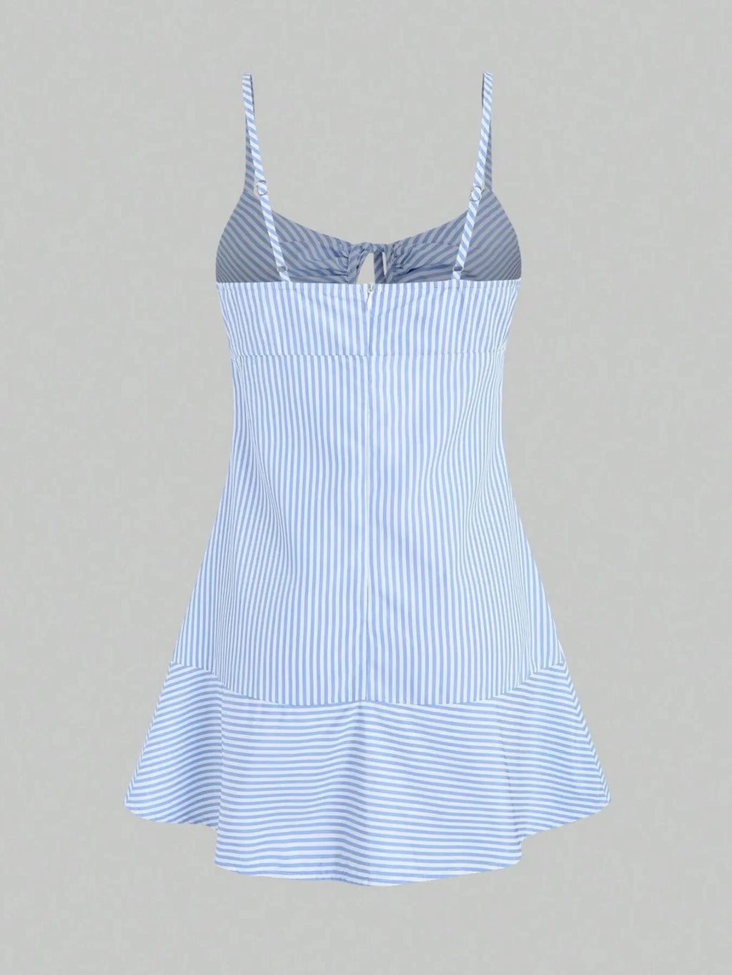 Striped Tie Front Cami Dress - ShalayeFashion