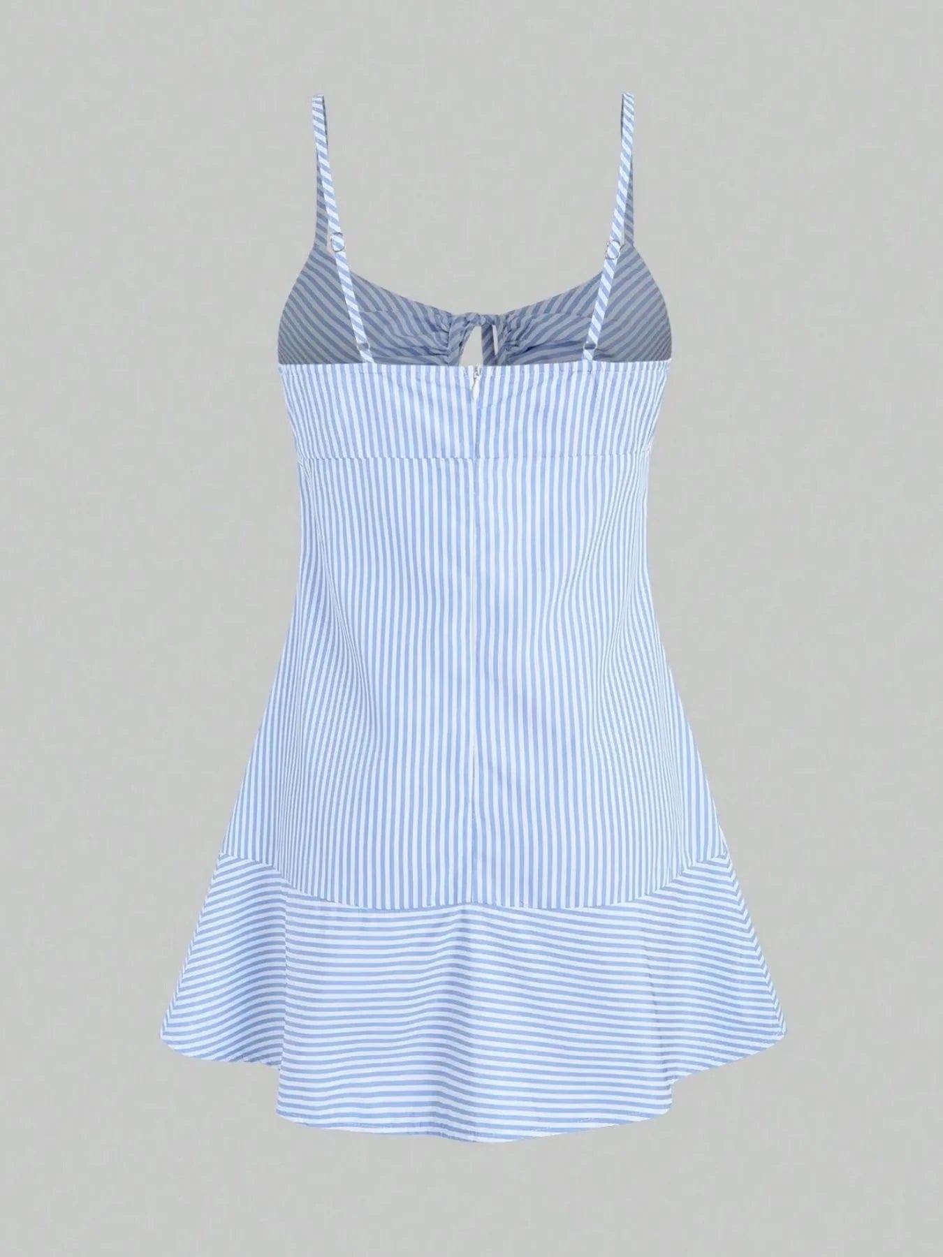 Striped Tie Front Cami Dress - ShalayeFashion