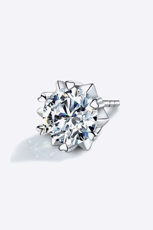 Stuck On You 4 Carat Moissanite Stud Earrings - ShalayeFashion