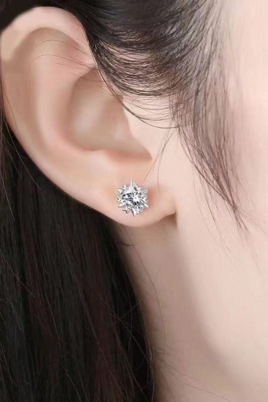 Stuck On You 4 Carat Moissanite Stud Earrings - ShalayeFashion