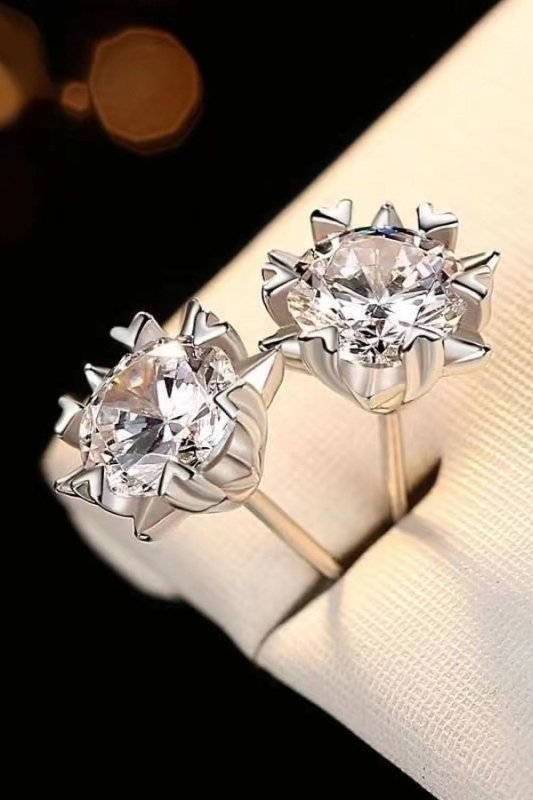 Stuck On You 4 Carat Moissanite Stud Earrings - ShalayeFashion
