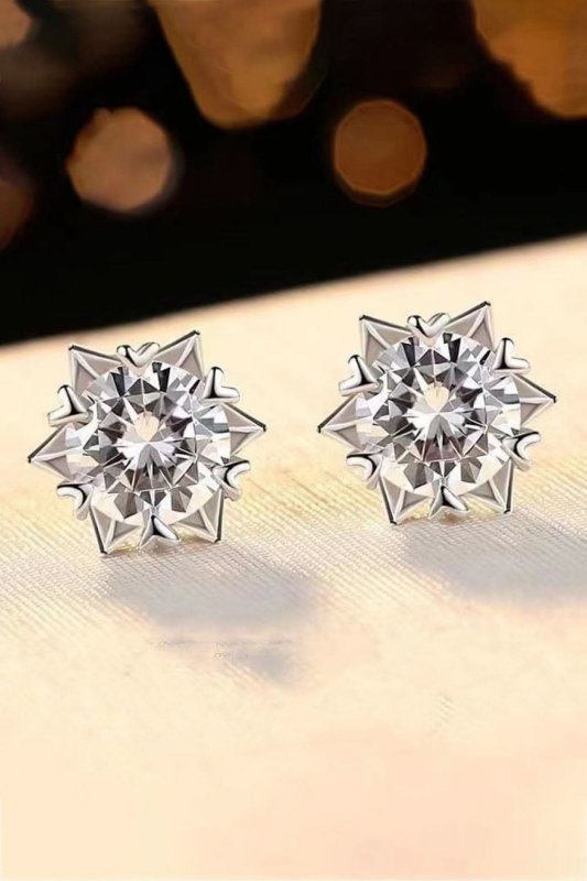 Stuck On You 4 Carat Moissanite Stud Earrings - ShalayeFashion