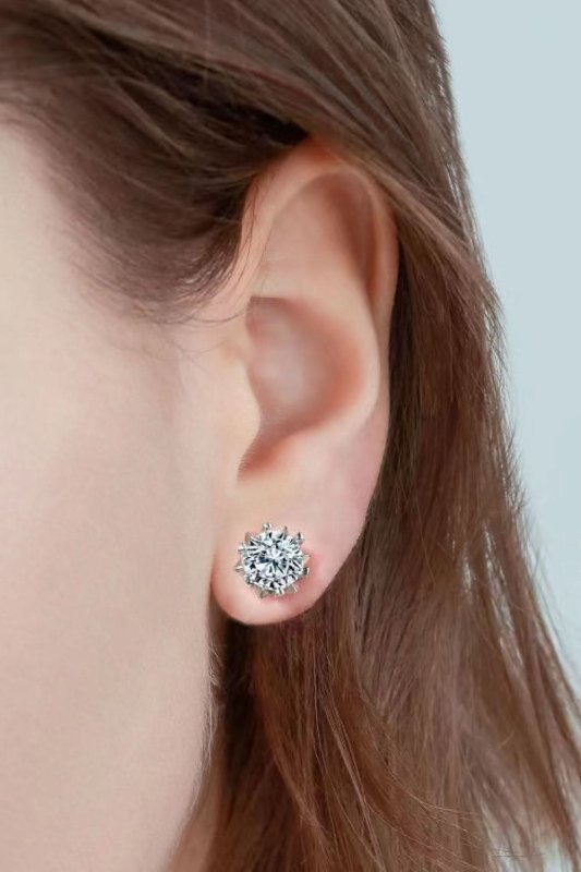 Stuck On You 4 Carat Moissanite Stud Earrings - ShalayeFashion