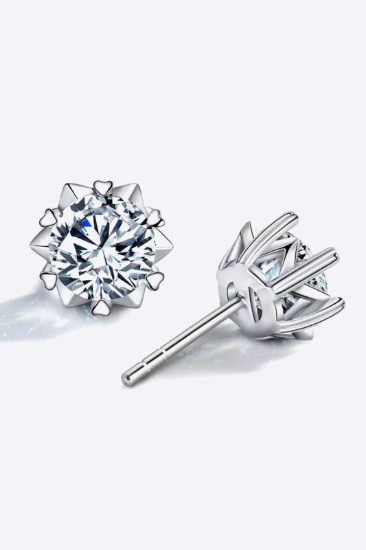 Stuck On You 4 Carat Moissanite Stud Earrings - ShalayeFashion