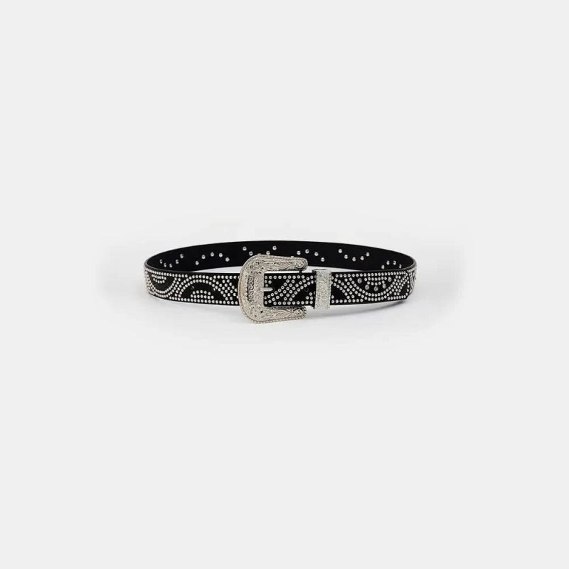 Studded Rhinestone PU Leather Belt - ShalayeFashion