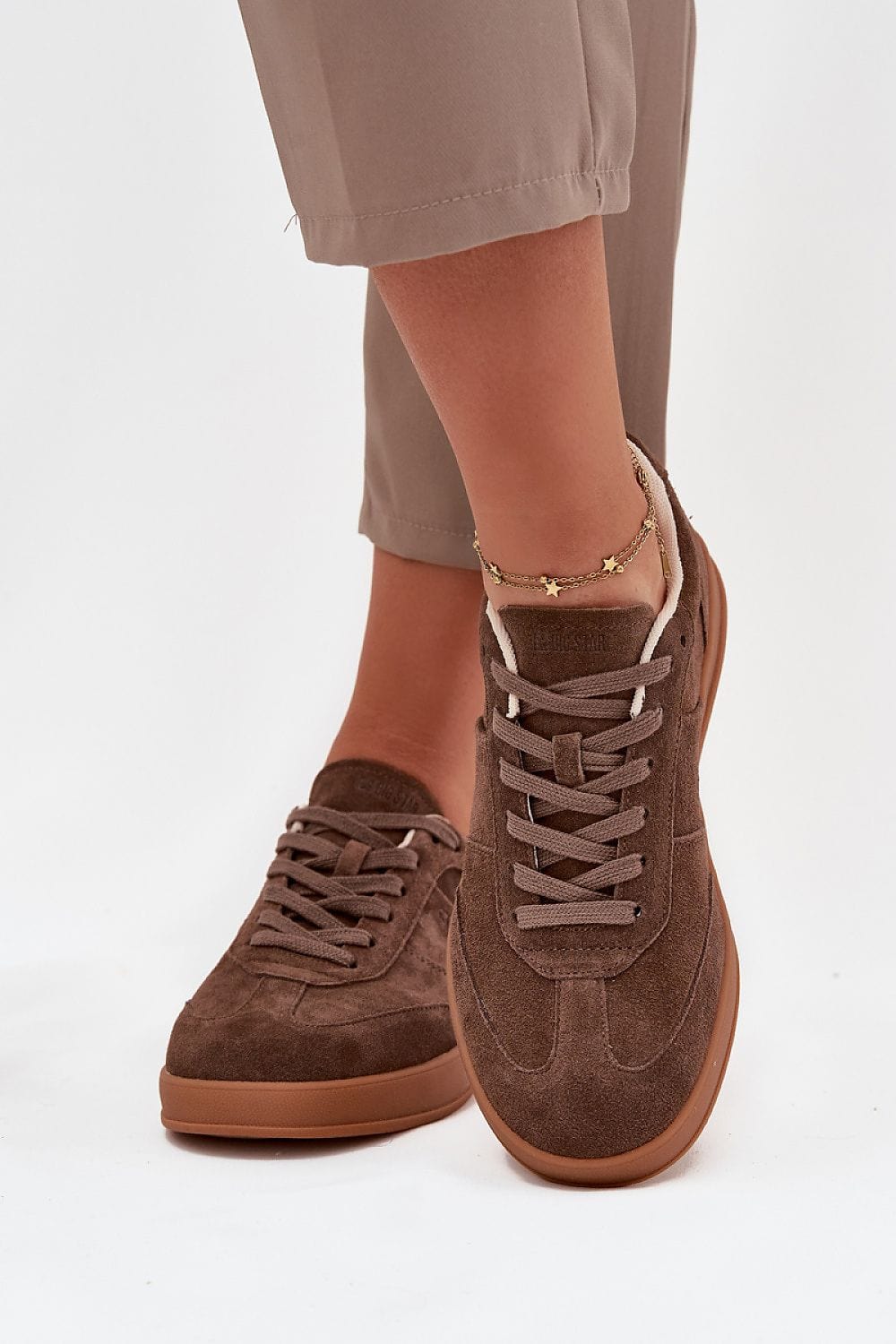 Suede Platform Sneakers Rounded Toes - ShalayeFashion