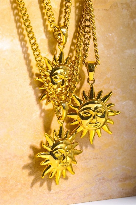 Sun Pendant Copper Necklace - ShalayeFashion