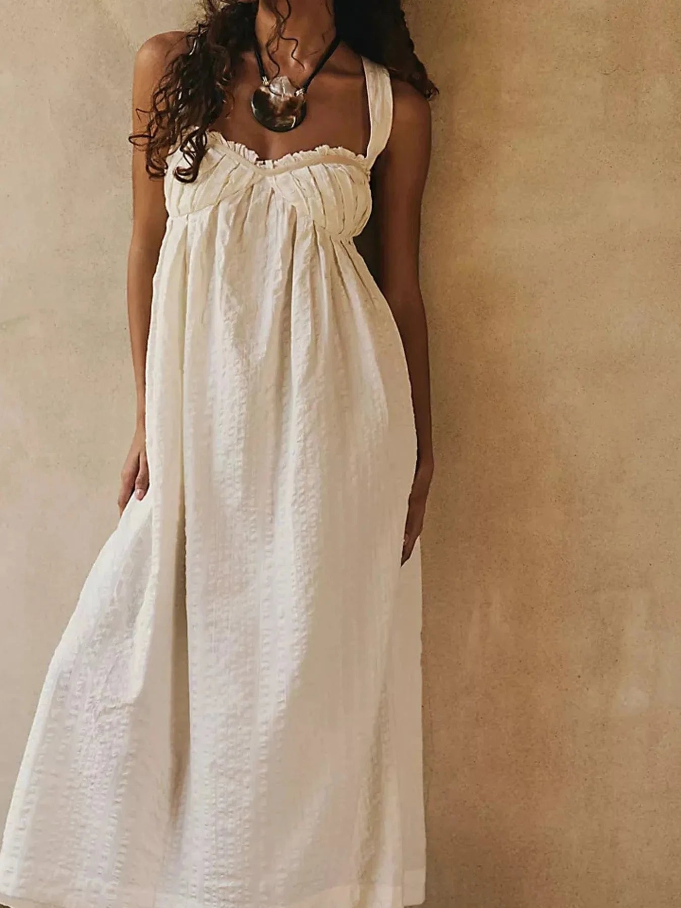 Sweetheart Neck Midi Dress - ShalayeFashion