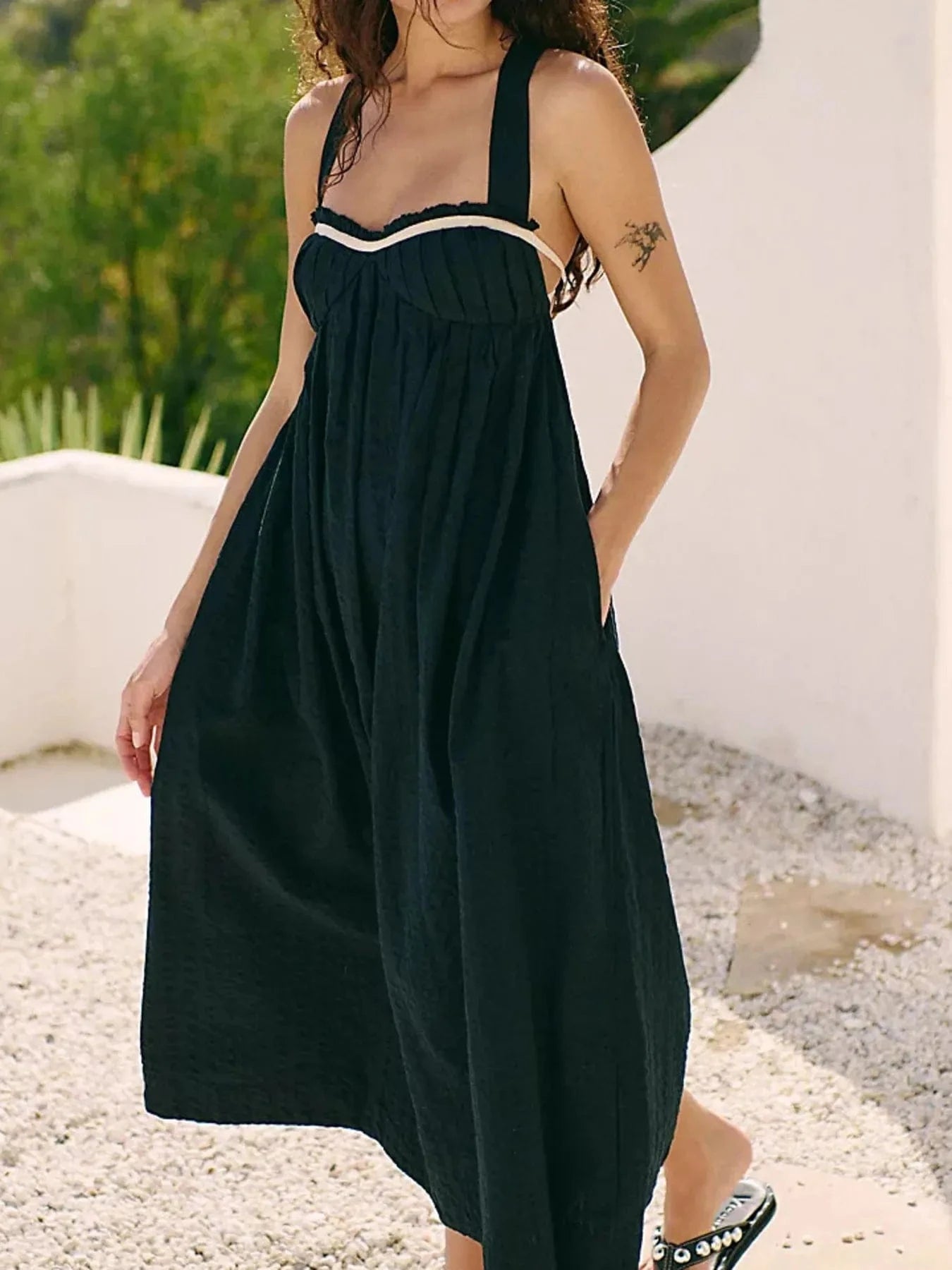 Sweetheart Neck Midi Dress - ShalayeFashion