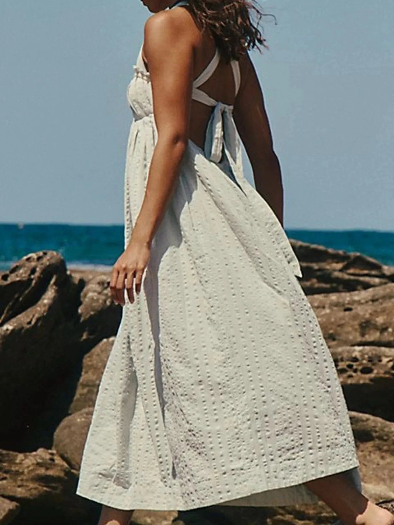Sweetheart Neck Midi Dress - ShalayeFashion